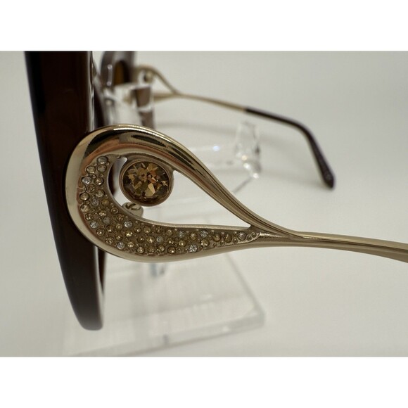 Swarovski Atelier SK271-P 48G Brown Cat Eye Sunglasses Frame 53-18-140 Italy COA - Picture 8 of 14